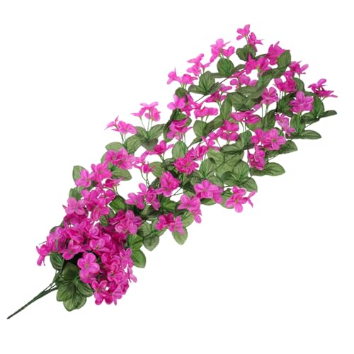 ARTSEWPLY Flores Artificiales Colgantes Simulación de Vid Decorativa para Bodas y Hogar Fucsia Pétalos Plantas Falsas para Decoración Interior y Exterior