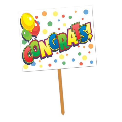 Panneau de jardin multicolore Congrats pour décoration de fête extérieure