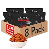 Flock Keto Chicken Skin Chips – | Hattie B's Nashville Hot Flavor | Low Carb, High Protein, Gluten-Free Chicken Crisps, Keto Snack, Low Carb Chips, Protein Crackers, Diet Snacks, 8-Pack (1oz)