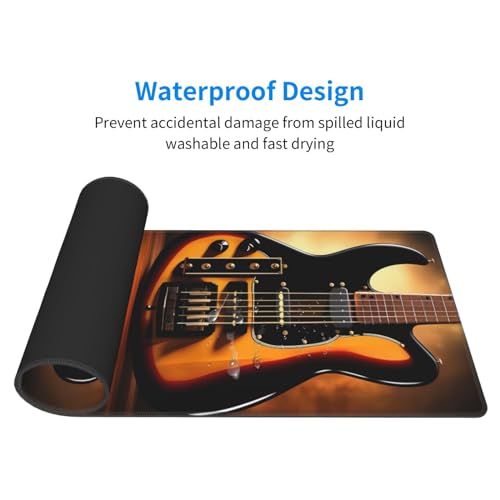 Tapis de clavier imprimé guitare en caoutchouc résistant - 5