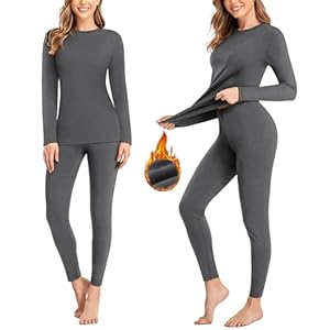 SIMIYA 2 Pack Thermal Underwear for Women Long Johns Winter Warm Fleece Lined Base Layer Set Cold Weather Top and Bottom