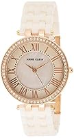 Anne Klein Women's AK/2130RGLP Crystal-Accented Rose Gold-Tone and Light Pink Ceramic Bracelet Watch