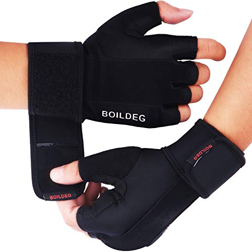 boildeg Workout Gloves Weight Lifting Gloves Breathable & Non-Slip Full Palm Protection & Extra Grip for Pull Ups,Cross Training,Cycling,Bodybuilding,Fitness,Suits Men & Women (Black, S2)