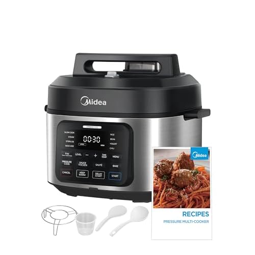 Midea WideMax 12-in-1 Electric Pressure Cooker, 6.5 Quart, 12 Presets, Multi-Functional Programmable Slow Cooker, Rice Cooker, Steamer, Sauté Pan, Cake, Yogurt, Warmer and More