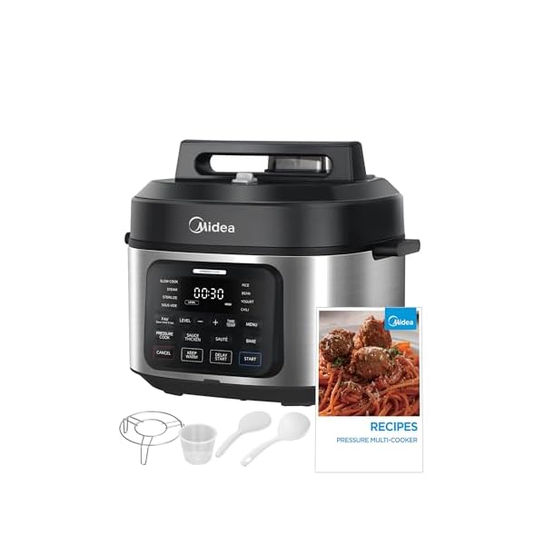 Midea WideMax 12-in-1 Electric Pressure Cooker, 6.5 Quart, 12 Presets, Multi-Functional Programmable Slow Cooker, Rice Cooker, Steamer, Sauté Pan, Cake, Yogurt, Warmer and More