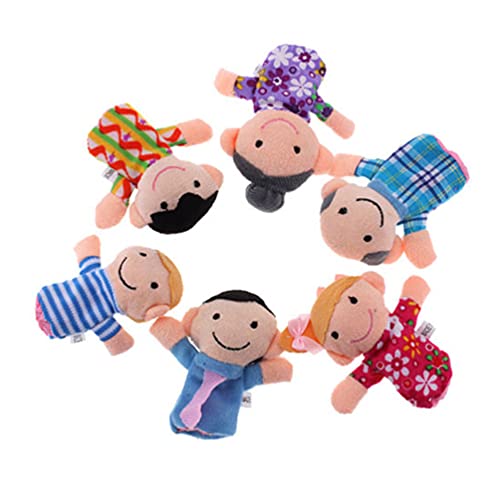 POPETPOP Mermbers 6Pcs Família Dedo Puppets Plush Pessoas Dedo Fantoche de Mão Boneca Interação Pai-
