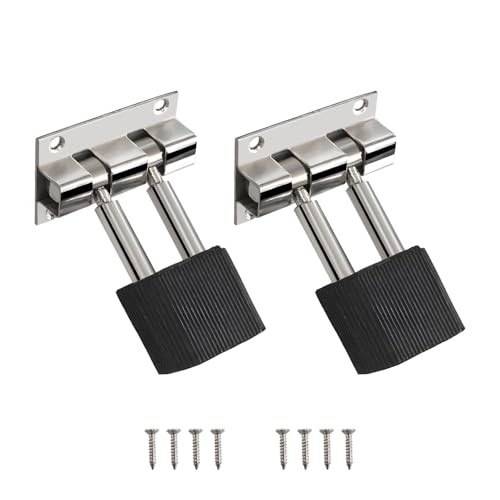 Image of Volo Stainless Steel Door Stopper 3 Inches Silver, Black (Pack of 2)
