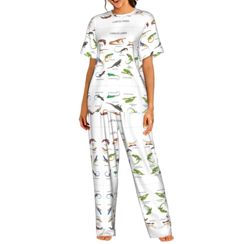 Ensemble de détente 2 pièces lézard femme pyjama doux S-3XL