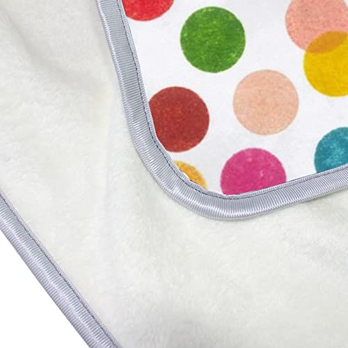 Colourlife Soft Microfiber Bed Blanket Colorful Polka Dot Throw Cozy Warm Flannel Fleece Blanket For Kids Women Bed Sofa Couch Beach 50X60 Inches #TOP4