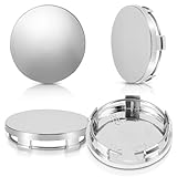 AOZUO 4 Pcs Hub Caps, 60mm Wheel Center Caps Rim Hub Replacement Center Covers Universal ABS Snap in Wheel Center Hubcaps Plastic Polished Surface for Rims Most Cars Car Accessory Wheel Hubs (Silver)