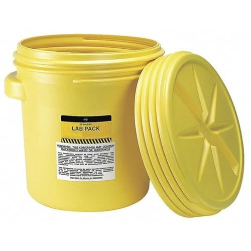 20 gal Open Head Salvage Drum, Polyethylene, Unlined, Yellow, Mfr: 1650-A