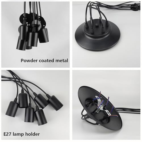 Lámpara colgante industrial de 16 luces E27 techo salón 2
