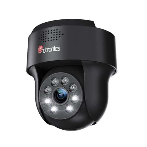 Ctronics 5MP PTZ Caméra Surveillance Extérieur/Intérieure, 2,4/5 GHz WiFi Caméra IP Dôme, Humaine/Mouvemen, Suivi Automatique, Vision Nocturne Couleur...