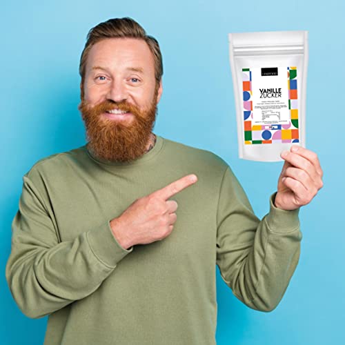 Limfood | 200g Vanillezucker, Vanille Zucker zum kochen & backen von Kuchen, feines Vanille-Aroma, Rohrzucker mit aromatischer Vanille, ohne Zusätze, aromatisiert Kuchen, Desserts, Obstsalat, Popcorn