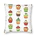 HZLM Housse de coussin à fermeture éclair motif cupcakes de Noël 45 x 45 cm