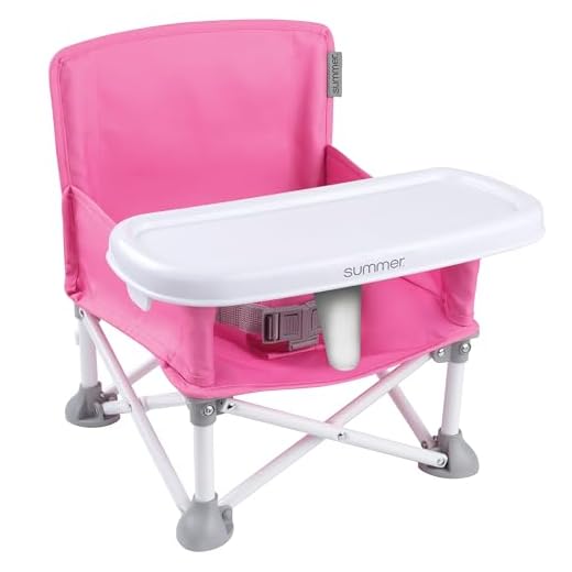 Summer Pop ‘n Sit Portable Booster Chair, Pink – Booster Seat for Indoor/Outdoor Use – Fast, Easy and Compact Fold
