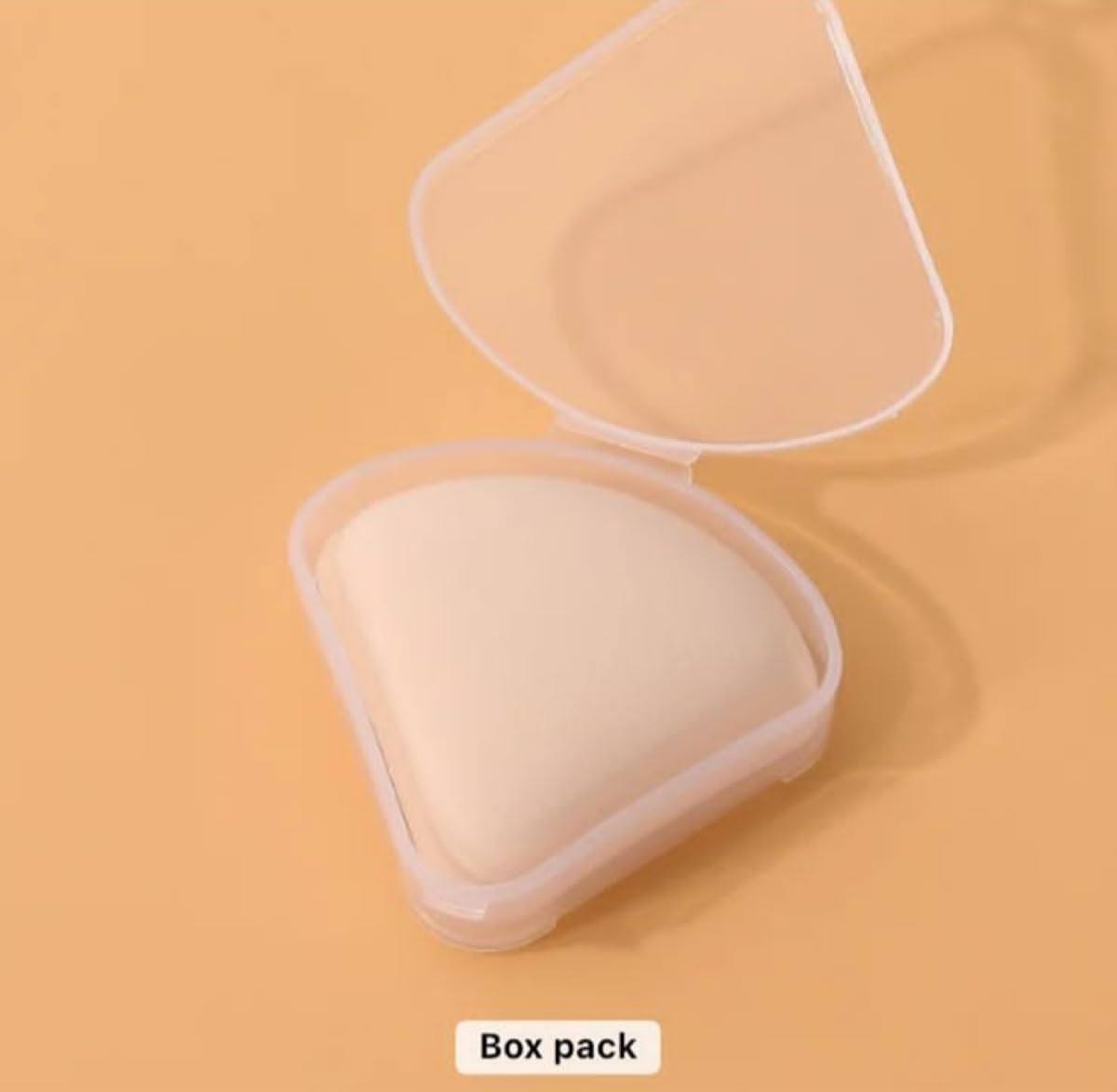 Feelhigh 1 Powder Puff Holder Cases, Travel Beauty Blender Holder Portable Powder Puff Storage Box Clear Small Makeup Sponge Containers Pocket Cosmetic Puff Box (Tringle) 2