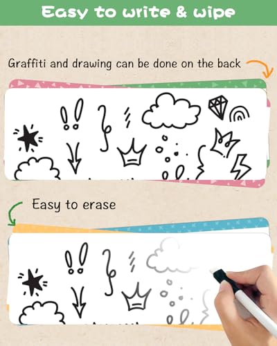 ZylYve 16 abwischbare Whiteboard-Karten mit Zahlenlinien, doppelseitig (0-10/0-20), Mathematik für Kinder, Schüler, Klassenzimmer & zu Hause (30cm x 10cm)