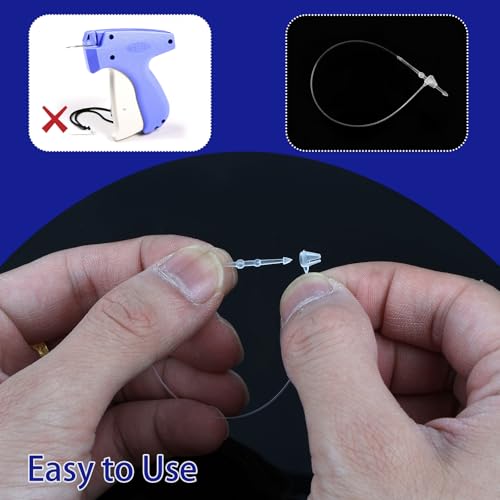 2000 Stück Sicherheitsfäden für Etiketten, 130mm Kunststoff Loop Pins, Transparente Sicherheitsfäden, Wiederverwendbar Loop Pins für Kleidung, Schuhe, Preisschilder，Einfache Handhabung ohne Pistole