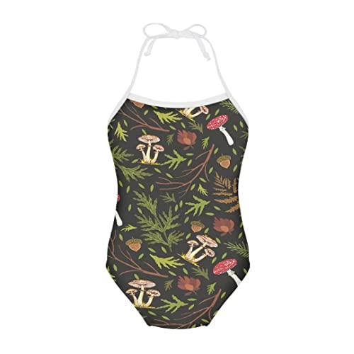 Image of Pinupub Girls One Piece Swimsuit Off Shoulder Halter Neck Cute Fashion Hawaiian Tropical Bathing Suit