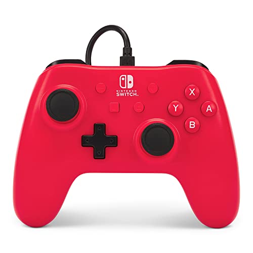 PowerA Raspberry Red USB Game Controller for Nintendo Switch