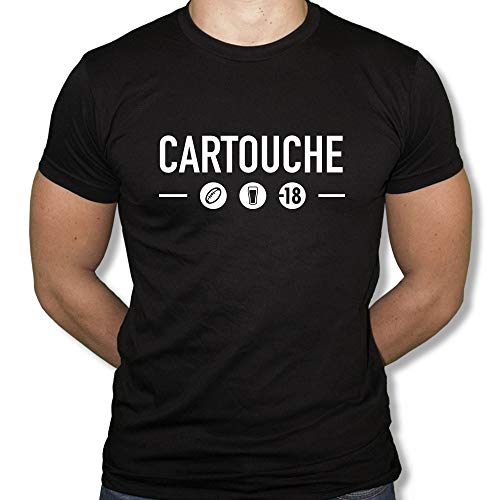 Tshirt Rugby Cartouche Noir avec finitions haut de gamme taille XL