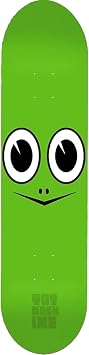 Toy Machine Turtle Face Skateboard Deck -7.75 Green - Bundled with Free 1 Hardware Set