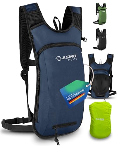 SASMO® Fahrradrucksack klein 6L (Blau) - Thermofach & Helmnetz | MTB Rucksack & Skirucksack - Ultraleicht 350g | Fahrrad Rucksack wasserdicht - inkl. Regenschutz | Fahrradrucksack Herren & Damen