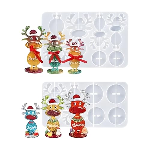 Bajbumgn Moldes Navidad - Molde De Reno | Moldes de Animales Adorables para Decoración de Mesa Chocolate Repostería Manualidades Caseras