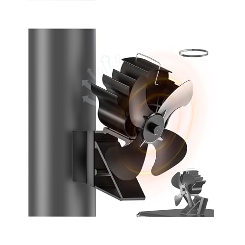 ICARE Ventilateur poêle à bois, ventilateur cheminée pour poêle à bois, 2 en 1 silencieux...