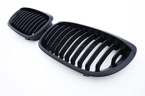Kühler- Sport- Front- Rippen- Grill Schwarz Matt Eintragungsfrei Set Passend für BMW E46 Coupe Cabrio 02-05