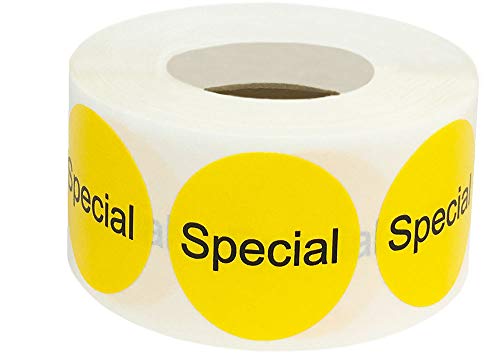 Yellow Special Deli Labels 1 Inch Round Circle 500 Total Adhesive Stickers