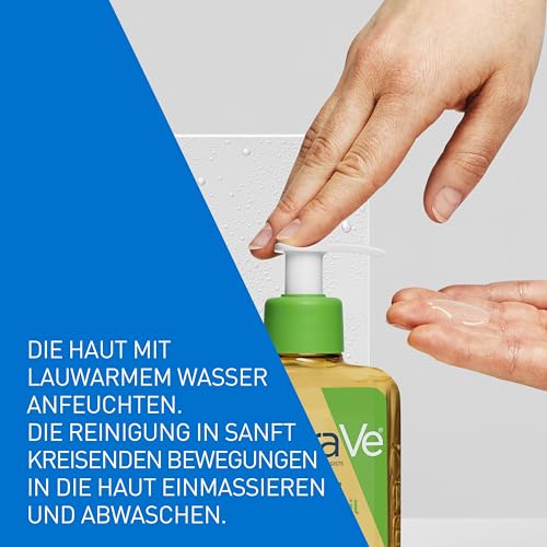 CeraVe Feuchtigkeitsspendendes Reinigungsöl, Intensive und langanhaltende Feuchtigkeit für normale bis sehr trockene Haut, Reinigung für Körper und Gesicht, mit 3 essenziellen Ceramiden, 473 ml