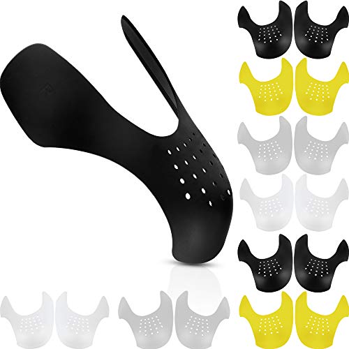 8 Paare Anti-Falten Schuhe Schilde Schutz Schuhe Falte Schutz Zehe Box Abnehmer, Verhindern Turnschuhe Schuhe Falte Vertiefung (Schwarz, Weiß, Grau, Gelb)