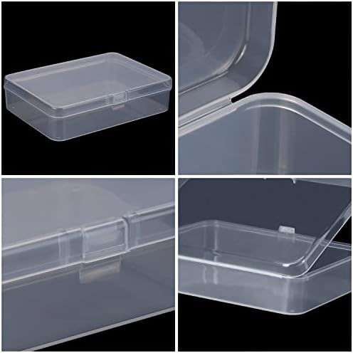 BELLE VOUS Clear Plastic Storage Box Containers with Hinged Lid (28 Pack) - Small, Medium & Large Size Boxes - Stackable Mini tubs for Pills, Beads, Jewellery & DIY Craft Items