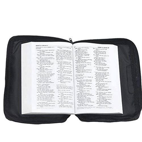 Bolsa de transporte para la Biblia, funda de piel sintética con cremallera, organizador portátil Cover