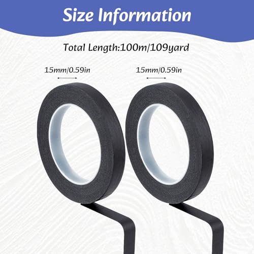 Image of NICENEEDED 2 Rolls Black Painters Tape, 0.6 Inch Wide No Residue Masking Tapes Artist Drafting Tapes, Adhesive Paint Tape for Painting Labeling DIY Crafting Home Decoration Projects