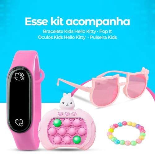 Pop It Eletrônico, Mini Game Infantil Anti Stress, Relógio Digital, Rosa Prova D'água, Óculos de So