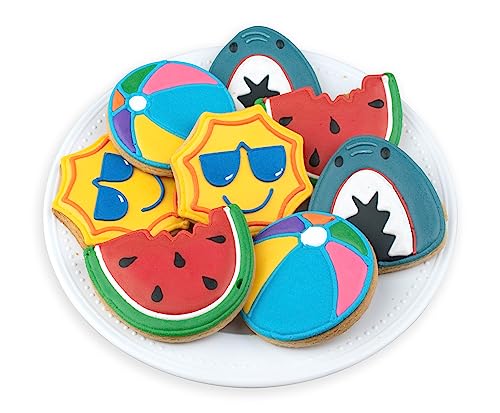 Decocookies - 16 Summer Hand-Decorated Cookies - Vanilla Flavor - Individually Wrapped #TOP11