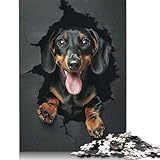 Taille finie : ce puzzle avec chien teckel est fabriqué avec une technologie d'impression avancée de qualité supérieure. Chaque pièce de puzzle est découpée dans une forme unique pour favoriser un niveau supplémentaire de maîtrise de soi et de concentration, stimuler la réflexion, développer le jugement et la patience.