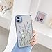 Ownest Compatible with iPhone XR Case for Clear Frosted PC Back 3D Floral Girls Woman and Soft TPU Bumper Protective Silicone Slim Shockproof Case for iPhone XR-Purple Lavender