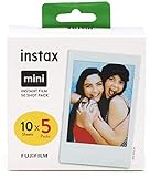 Tamaño tarjeta de crédito. Fujifilm Instax mini película, Pack of 5 x 10 hojas (50 hojas) (el embalaje puede variar)
