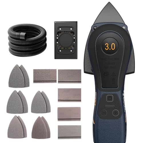 MAXXT 2-in-1 Electric Detail Sander Dual Square & Triangle Pads, Variable-Speed Compact Design with Dust Port, 4000-10000 RPM for Furniture, Corners, Tight Spaces