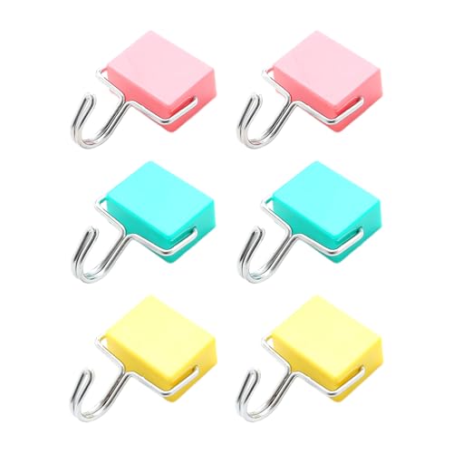 Pack De 6 Crochets Magnétiques, Crochets Carrés Simples Et Créatifs, Crochets Magnétiques Pour Réfrigérateurs De Cuisine, Crochets Magnétiques Sans Poinçonnage