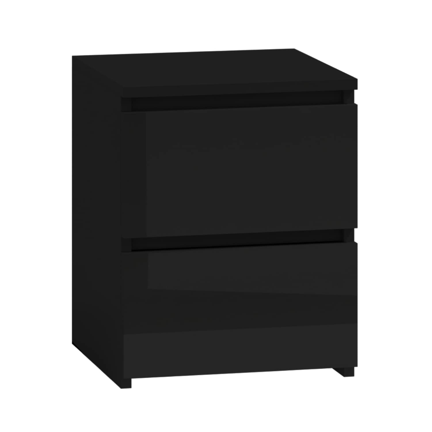 WHATSIZE ENTERPRISEModerna – Chest of Drawers – Two Drawer Bedside Cabinet, Black