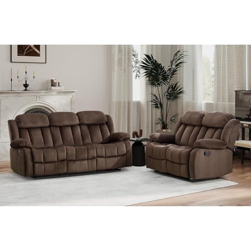 EBELLO Manual Reclining Sofa Set, Classic 5-Seater Furniture Set...