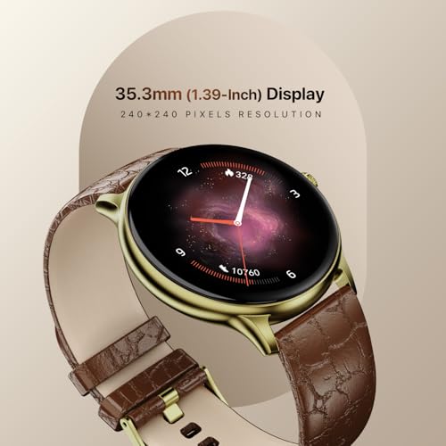 Image of Fire‑Boltt Phoenix Classic Round Smart Watch 1.39″ HD Display with Bluetooth Calling,AI Voice Assistant,SpO2 & Heart Rate Monitor, 120+ Sports Modes,IP67 Waterproof Smart Watch for Men & Women - Brown
