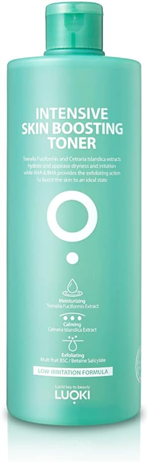 luoki Intensive Skin Boosting Toner 500ml (16.9 fl oz) - Hypoallergenic Skin Soothing & Moisturizing Water Toner