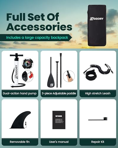 Image of Inflatable Paddle Board, Stand Up Paddle Board | Stable Design with Non-Slip Comfort Deck, Portable Travel Paddle Board