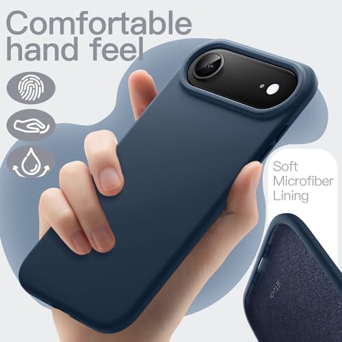 Image of JETech Liquid Silicone Case for iPhone Air, Silky Soft Touch Full-Body Protection, Anti-Scratch Shockproof Phone Cover with Microfiber Lining, 6.5-Inch Display (Navy Blue)